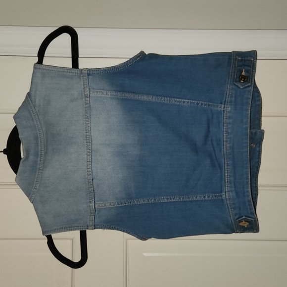 Zara Denim Sleeveless Jacket - Picture 2 of 4